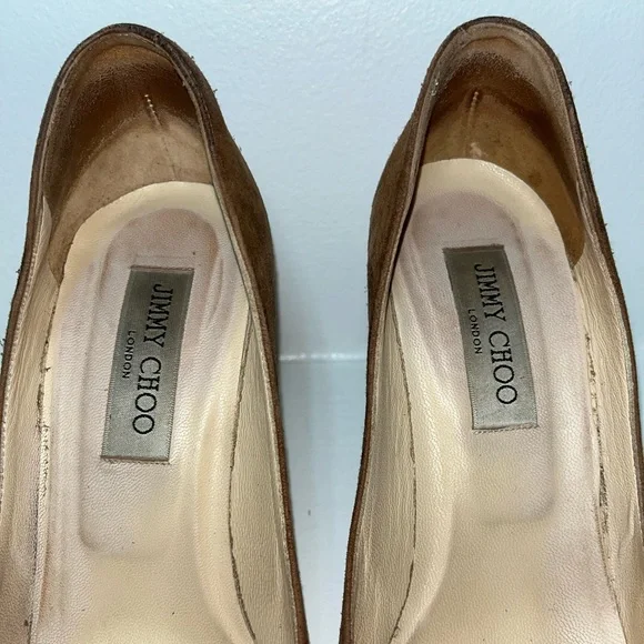 Jimmy Choo Brown Suede Heels - Picture 4 of 13
